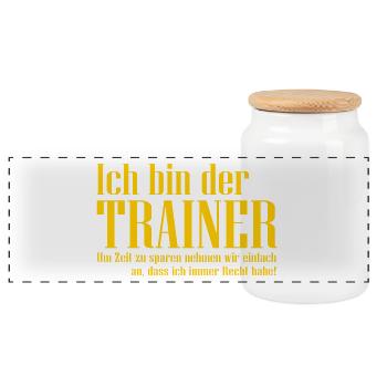 Trainer - Panorama Keksdose mit Holzdeckel - Weiß - Vorne