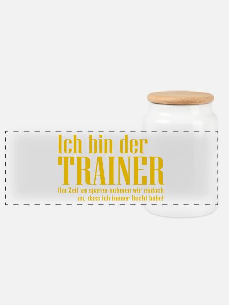 Trainer - Panorama Keksdose mit Holzdeckel - Weiß