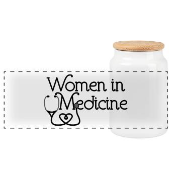 Women In Medicine, Physician, Health Professional - Panoramic Cookie Jar with Wooden Lid - white - Front