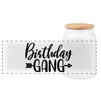 Geburtstag Gang Matching Gruppe Geburtstagsfeier Geschenk - Panorama Keksdose mit Holzdeckel - Weiß - Vorne