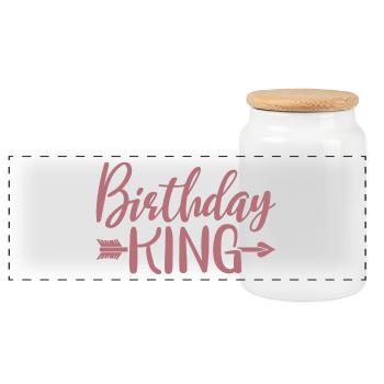 Birthday King - Cadeau de fête d’anniversaire cool pour hommes - Boîte à biscuits avec couvercle en bois - blanc - Devant