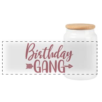 Geburtstag Gang Matching Gruppe Geburtstagsfeier Geschenk - Panorama Keksdose mit Holzdeckel - Weiß - Vorne