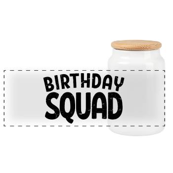 Birthday Squad Matching Gruppe Geburtstagsfeier Geschenk - Panorama Keksdose mit Holzdeckel - Weiß - Vorne