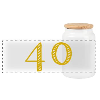 40 ANS. 40e ANNIVERSAIRE. ANNIVERSAIRE 40 ANS - Boîte à biscuits avec couvercle en bois - blanc - Devant