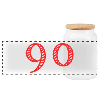 90 ANS. 90e ANNIVERSAIRE. ANNIVERSAIRE 90 ANS. 90 - Boîte à biscuits avec couvercle en bois - blanc - Devant