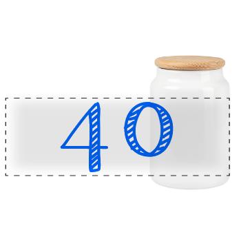 40 ANS. 40e ANNIVERSAIRE. ANNIVERSAIRE 40 ANS. 40 - Boîte à biscuits avec couvercle en bois - blanc - Devant