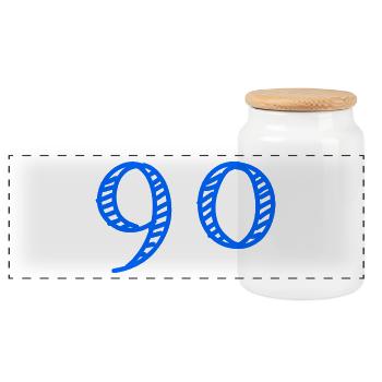 90 YEARS. 90th ANNIVERSARY. ANNIVERSARY 90 YEARS. 90 - Panoramic Cookie Jar with Wooden Lid - white - Front