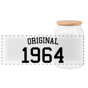 Original 1964 60. Geburtstag Männer Frauen 60 Jahre alt - Panorama Keksdose mit Holzdeckel - Weiß - Vorne