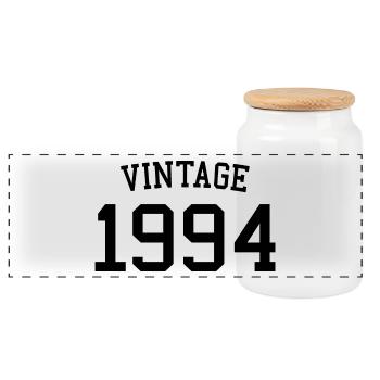 Vintage 1994 30e anniversaire hommes femmes 30 ans - Boîte à biscuits avec couvercle en bois - blanc - Devant