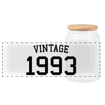 Millésime 1993 - 30 ans, cadeau 30e anniversaire - Boîte à biscuits avec couvercle en bois - blanc - Devant