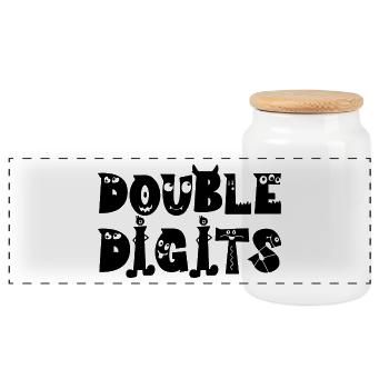 Cadeau de 10e anniversaire, 10 ans, pour garçons et filles - Boîte à biscuits avec couvercle en bois - blanc - Devant