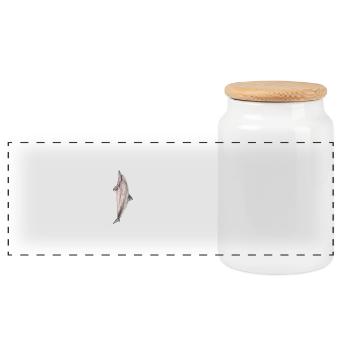 Sotalie - Tucuxi - Flussdelfin Pink Dolphin - Panorama Keksdose mit Holzdeckel - Weiß - Vorne