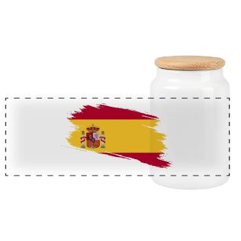 Spanien! - Panorama Keksdose mit Holzdeckel - Weiß - Vorne