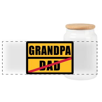 Dad - Grandpa - Panorama Keksdose mit Holzdeckel - Weiß - Vorne