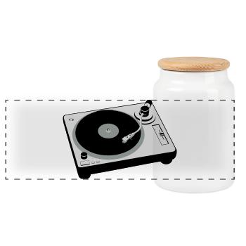 Turntable - Panorama Keksdose mit Holzdeckel - Weiß - Vorne