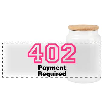 Error 402 | Fehler | Errormessage - Panoramic Cookie Jar with Wooden Lid - white - Front