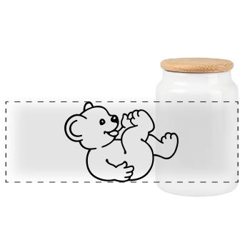 Little Bear (rd) - Panorama Keksdose mit Holzdeckel - Weiß - Vorne