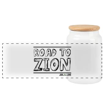 Road To Zion - Panorama Keksdose mit Holzdeckel - Weiß - Vorne