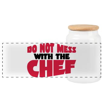 Chef - Panorama Keksdose mit Holzdeckel - Weiß - Vorne