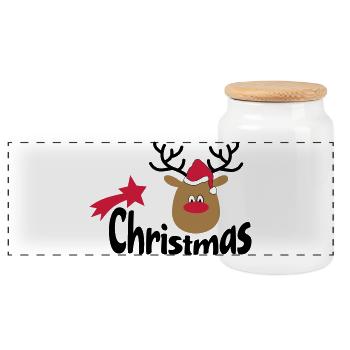 Weihnachten - Panorama Keksdose mit Holzdeckel - Weiß - Vorne