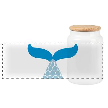 sirène - Boîte à biscuits avec couvercle en bois - blanc - Devant