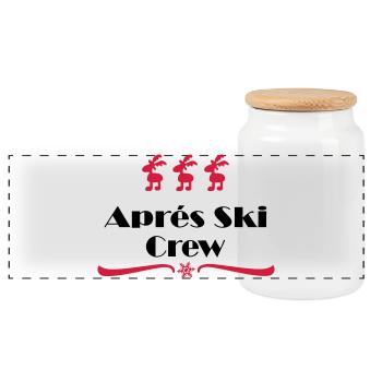 apres ski - Panoramic Cookie Jar with Wooden Lid - white - Front