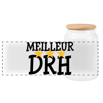 Meilleur DRH - Boîte à biscuits avec couvercle en bois - blanc - Devant