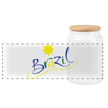 brasilien - Panorama Keksdose mit Holzdeckel - Weiß - Vorne