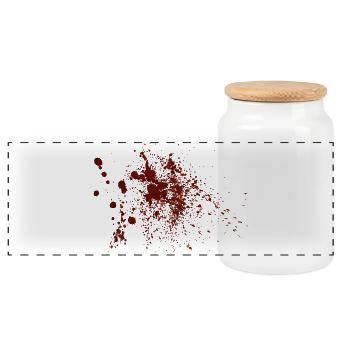 Blood - Panoramic Cookie Jar with Wooden Lid - white - Front