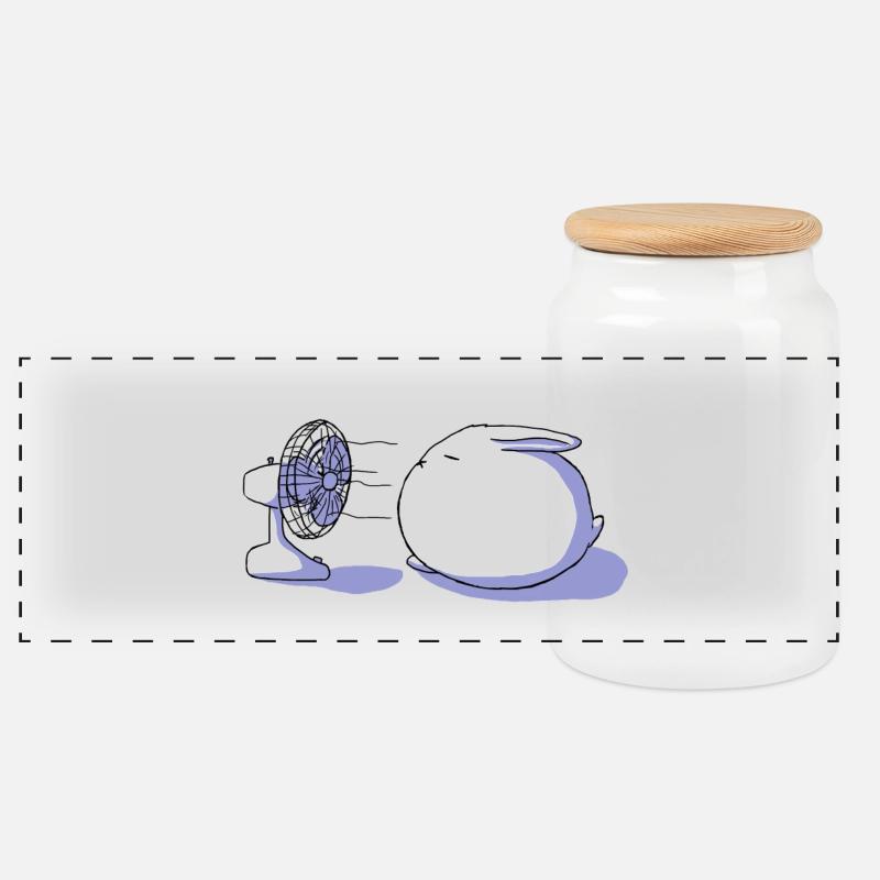 Too hot!! - Panoramic Cookie Jar with Wooden Lid - white