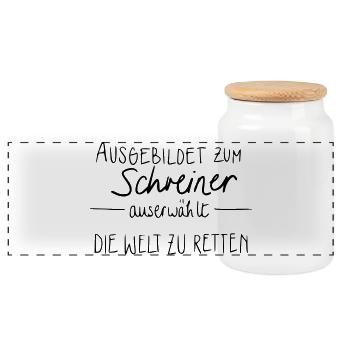Schreiner - Panorama Keksdose mit Holzdeckel - Weiß - Vorne