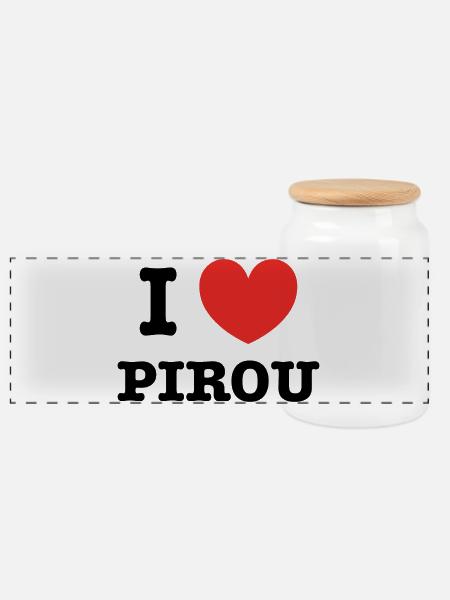 i love pirou - Panorama Keksdose mit Holzdeckel - Weiß