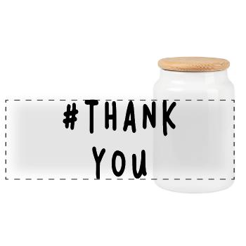 MERCI. THANKS. ANNIVERSAIRE. NAISSANCE. RETRAITE. - Boîte à biscuits avec couvercle en bois - blanc - Devant