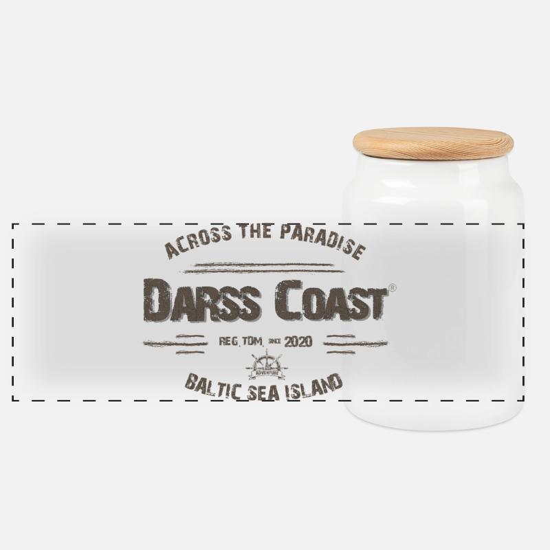 Darss Coast - Dein Statement für den Darß - Panorama Keksdose mit Holzdeckel - Weiß