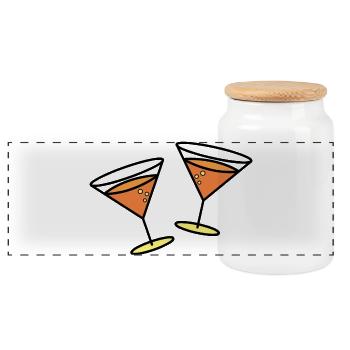 Cocktails zum feiern - Panorama Keksdose mit Holzdeckel - Weiß - Vorne
