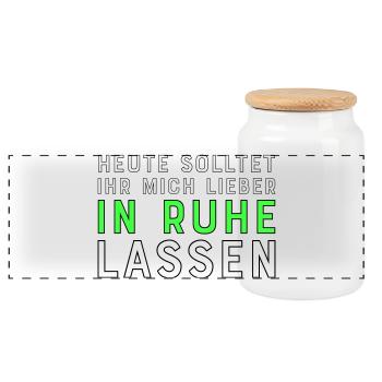 Lustige Sprüche für Kollegen - Panorama Keksdose mit Holzdeckel - Weiß - Vorne