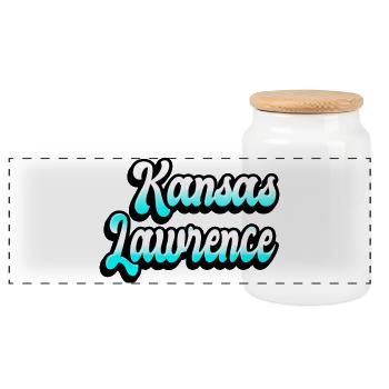Lawrence Kansas Design - Boîte à biscuits avec couvercle en bois - blanc - Devant