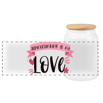 Klettern Alpinklettern Liebe Berge Geschenk - Panorama Keksdose mit Holzdeckel - Weiß - Vorne