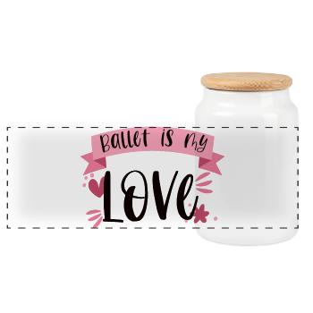 Ballett Ballerina Balletttänzerin Liebe Geschenk - Panorama Keksdose mit Holzdeckel - Weiß - Vorne