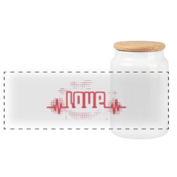 Love - Boîte à biscuits avec couvercle en bois - blanc - Devant