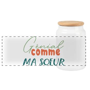 Génial comme ma soeur tenue assortie familial - Boîte à biscuits avec couvercle en bois - blanc - Devant
