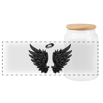 Ailes d’ange déchues Ailes d’ange Engelschen - Boîte à biscuits avec couvercle en bois - blanc - Devant