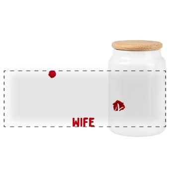 I Love My Crazy Wife - Boîte à biscuits avec couvercle en bois - blanc - Devant