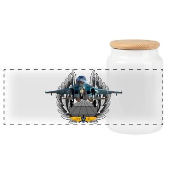 Su-34 - Boîte à biscuits avec couvercle en bois - blanc - Devant