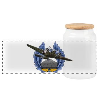 Beechcraft Modèle 18 - Boîte à biscuits avec couvercle en bois - blanc - Devant
