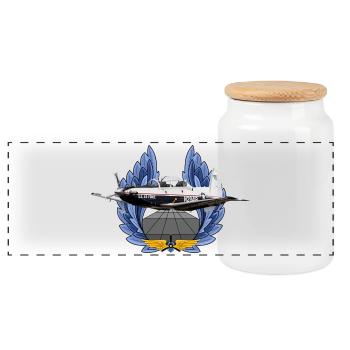 T-6A Texan II - Panoramic Cookie Jar with Wooden Lid - white - Front
