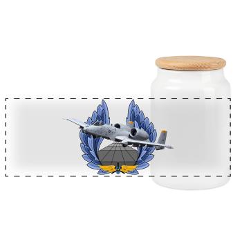 A-10 Thunderbolt - Panorama Keksdose mit Holzdeckel - Weiß - Vorne