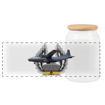 An-12 - Panoramic Cookie Jar with Wooden Lid - white - Front