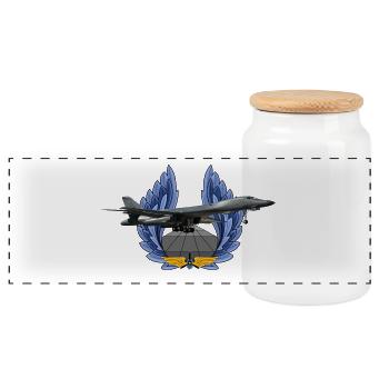 B-1B Lancer - Boîte à biscuits avec couvercle en bois - blanc - Devant