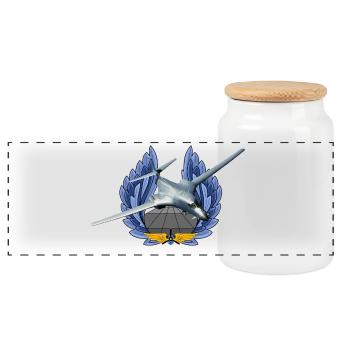 B-1B Lancer - Boîte à biscuits avec couvercle en bois - blanc - Devant